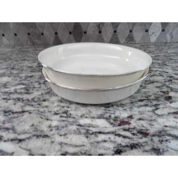 Lenox Solitaire Bowl Shallow Coupe Pasta Salad 7.5" Platinum Set of 2 FLAW READ - Picture 14 of 14
